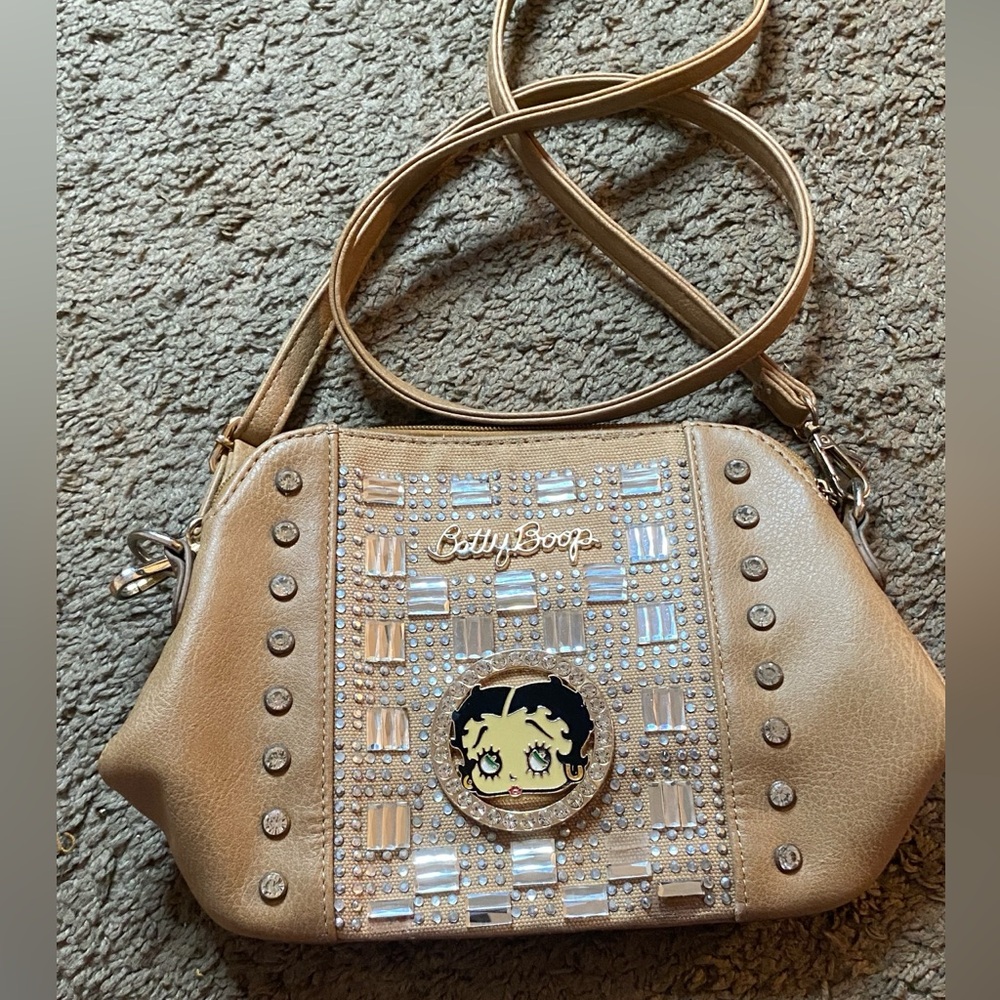 Betty Boop Rhinestone Crossbody Satchel